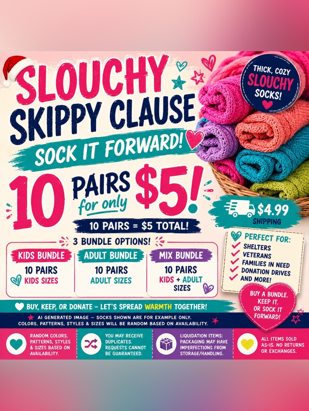 SLOUCHY SOCK SKIPPY CLAUSE BUNDLE